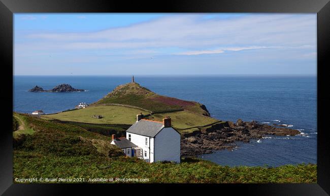 Cape Cornwall and the Brisions Framed Print by Brian Pierce