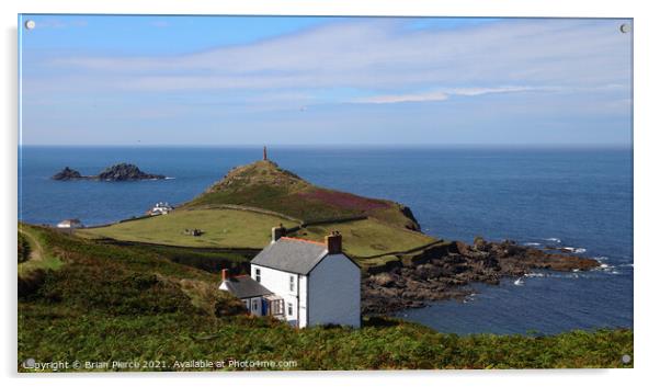 Cape Cornwall and the Brisions Acrylic by Brian Pierce