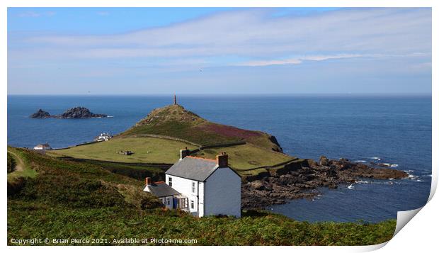 Cape Cornwall and the Brisions Print by Brian Pierce