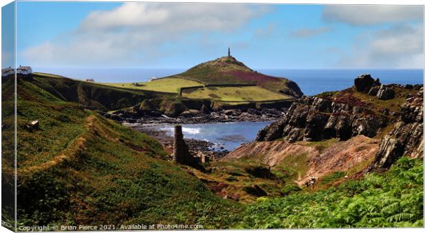 Cape Cornwall and the Kenidjack Valley Canvas Print by Brian Pierce