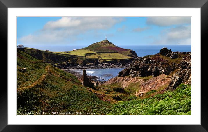 Cape Cornwall and the Kenidjack Valley Framed Mounted Print by Brian Pierce