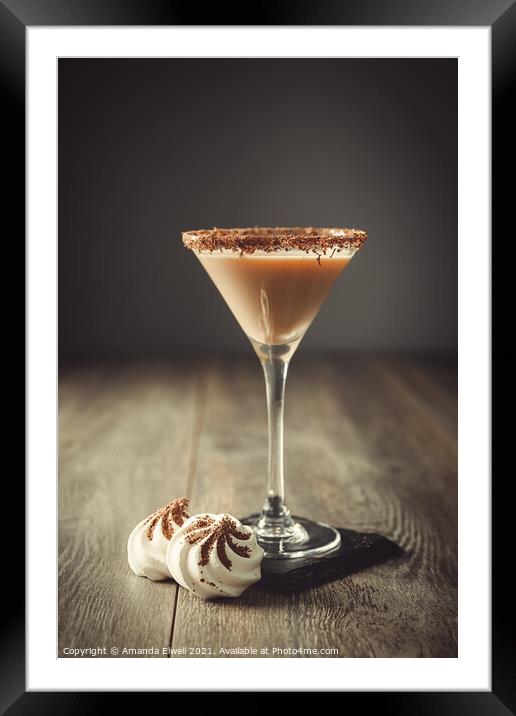 Irish Cream Liqueur Drink Framed Mounted Print by Amanda Elwell