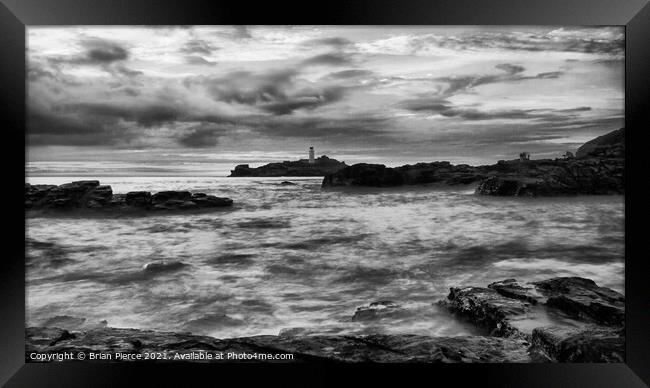 Godrevy Lighthouse, Gwithian, Hayle, Cornwall (Mon Framed Print by Brian Pierce