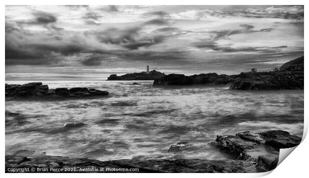 Godrevy Lighthouse, Gwithian, Hayle, Cornwall (Mon Print by Brian Pierce