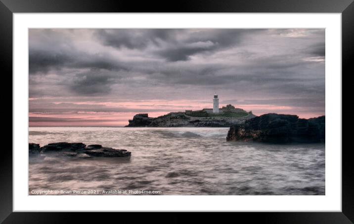 Godrevy Lighthouse, Gwithian, Hayle, Cornwall Framed Mounted Print by Brian Pierce