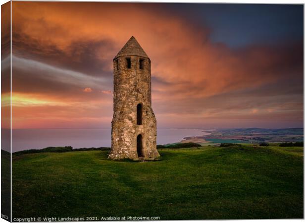 St Catherines Oratory Isle Of Wight Canvas Print by Wight Landscapes