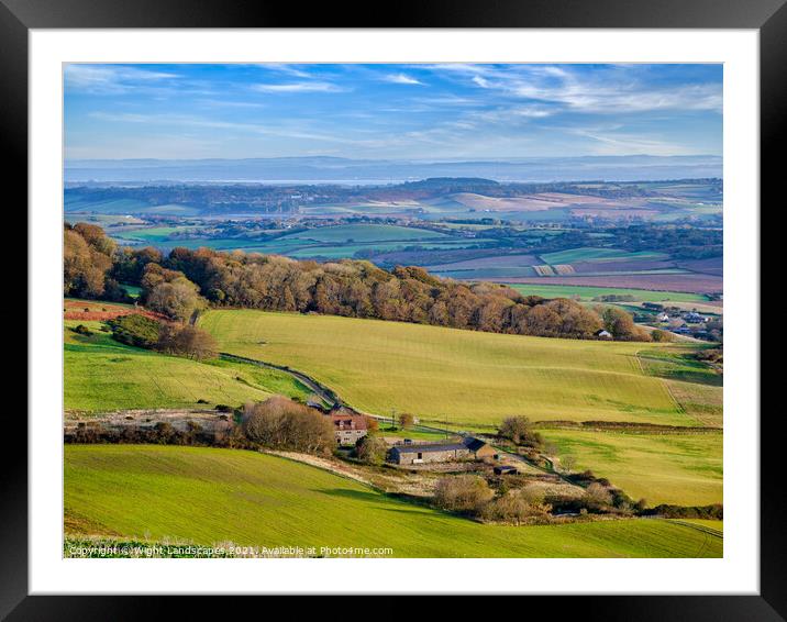 St Catherines To The Solent Framed Mounted Print by Wight Landscapes
