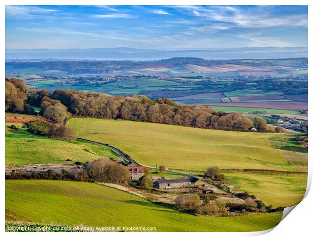 St Catherines To The Solent Print by Wight Landscapes