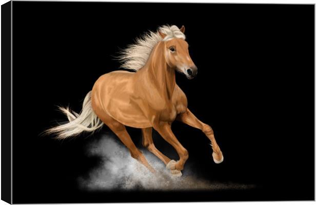 Palomino Horse Original Artwork Canvas Print by Carol Herbert