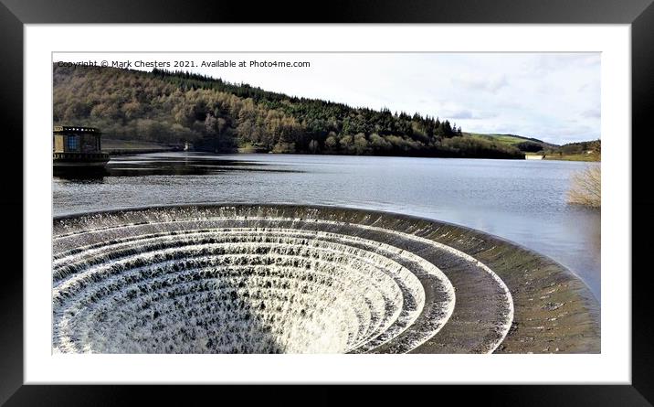 Ladybower Plug Hole Framed Mounted Print by Mark Chesters