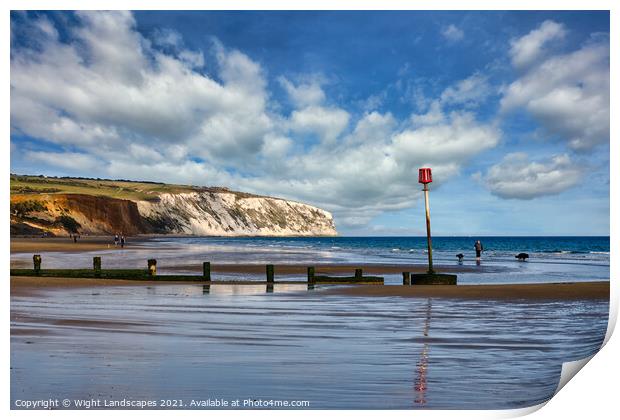 Sandown Beach Isle Of Wight Print by Wight Landscapes