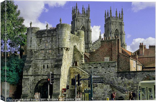 York Walls Cityscape and Minster Canvas Print by Robert Gipson