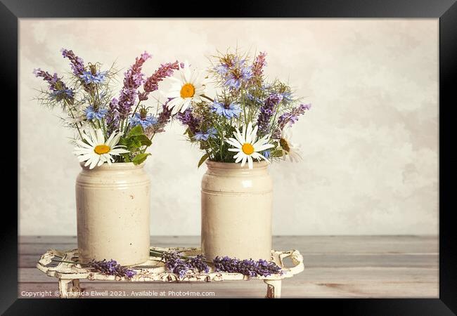 Lavender & Daisies Framed Print by Amanda Elwell
