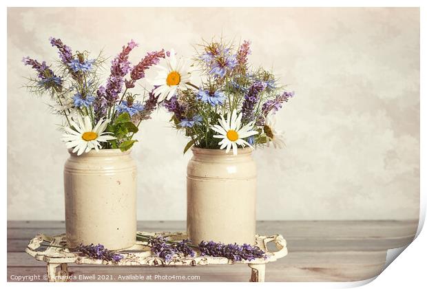 Lavender & Daisies Print by Amanda Elwell