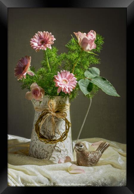 Pink Bouquet Framed Print by Amanda Elwell