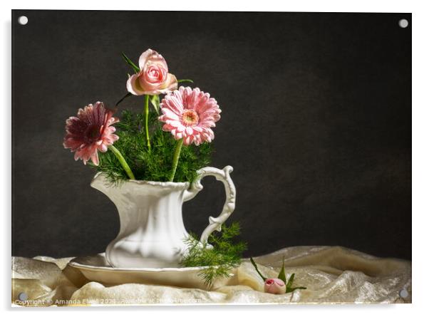 Flower Arrangement Acrylic by Amanda Elwell