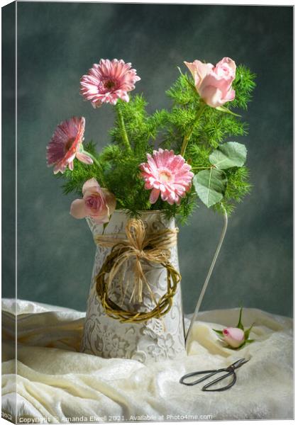 Spring Floral Bouquet Canvas Print by Amanda Elwell