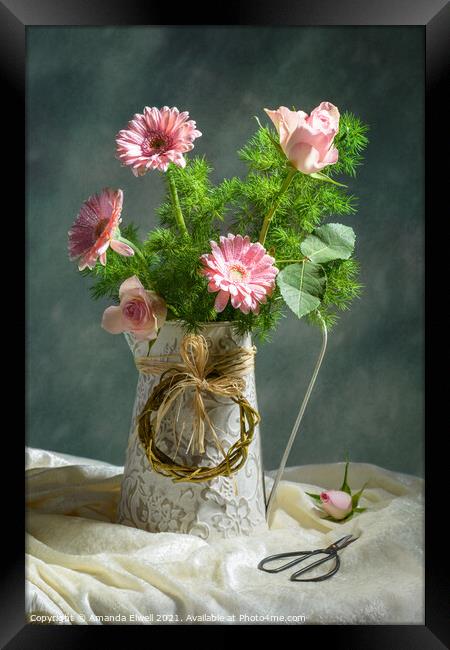 Spring Floral Bouquet Framed Print by Amanda Elwell