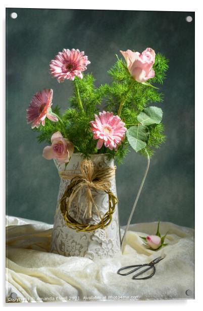 Spring Floral Bouquet Acrylic by Amanda Elwell