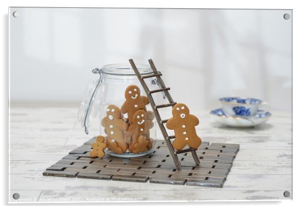 Gingerbread Jar Acrylic by Amanda Elwell