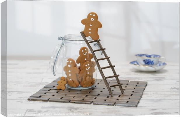 Gingerbread Ladder Canvas Print by Amanda Elwell