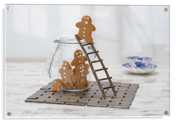 Gingerbread Ladder Acrylic by Amanda Elwell