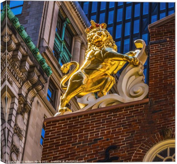 British Lion Faneuil Meeting Hall Freedom Trail Boston Massachus Canvas Print by William Perry
