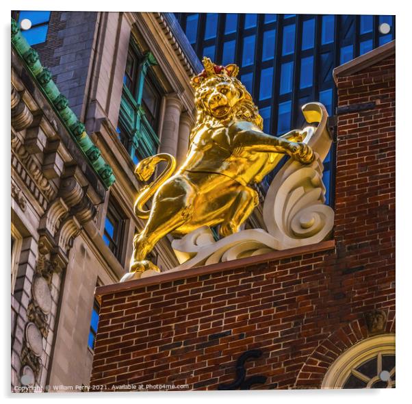 British Lion Faneuil Meeting Hall Freedom Trail Boston Massachus Acrylic by William Perry