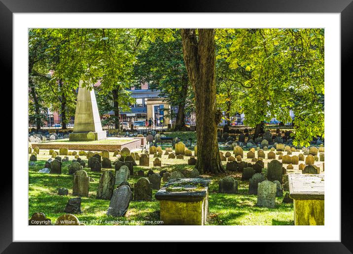 Granary Burying Ground Revolutonary Heroes Boston Massachusetts Framed Mounted Print by William Perry