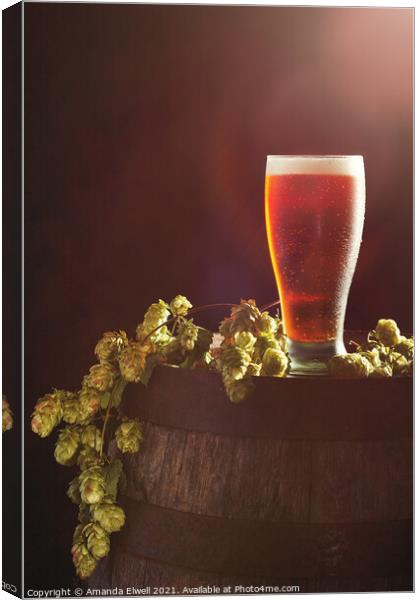 Beer With Hops Canvas Print by Amanda Elwell
