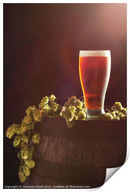 Beer With Hops Print by Amanda Elwell