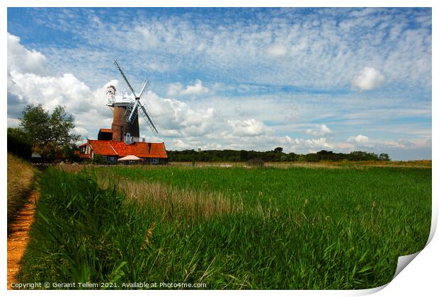 Cley Windmill, Cley-next-the-Sea, Norfolk, England, UK Print by Geraint Tellem ARPS