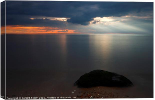 Evening light over The Wash from Hunstanton, Norfolk, England, UK Canvas Print by Geraint Tellem ARPS