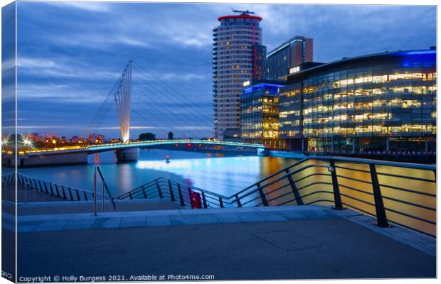 Salford Quays, Greater Manchester, England Media City Canvas Print by Holly Burgess