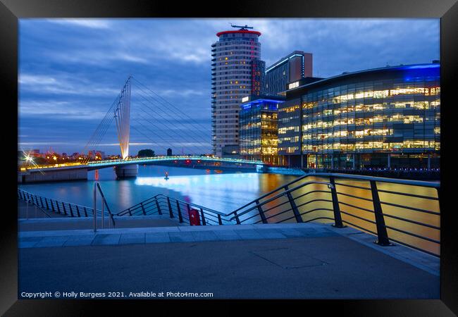 Salford Quays, Greater Manchester, England Media City Framed Print by Holly Burgess