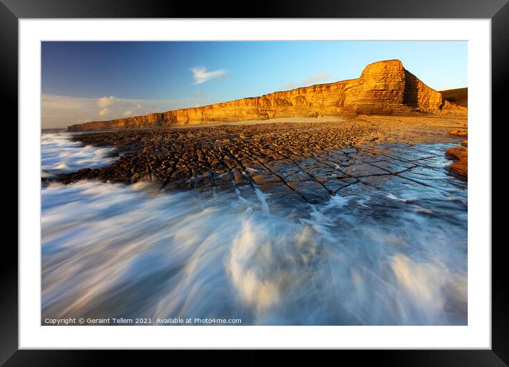 Nash Point, South Wales Framed Mounted Print by Geraint Tellem ARPS