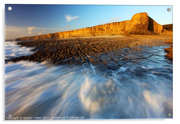 Nash Point, South Wales Acrylic by Geraint Tellem ARPS