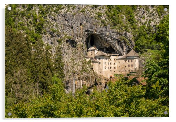 Predjama castle built into a cave in Slovenia Acrylic by Steve Heap