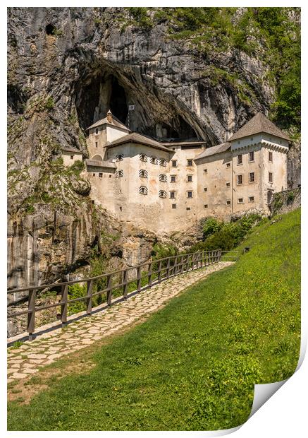 Predjama castle built into a cave in Slovenia Print by Steve Heap
