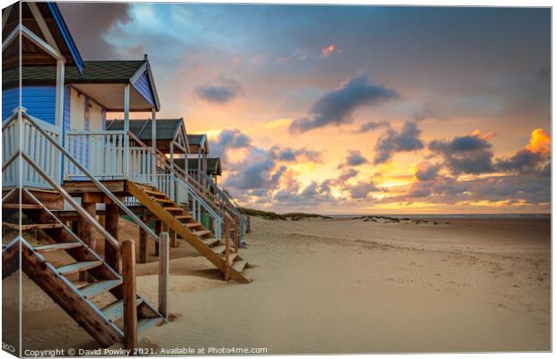 Wells-next-the-sea Beach Sunset Norfolk Canvas Print by David Powley