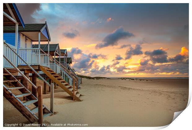 Wells-next-the-sea Beach Sunset Norfolk Print by David Powley