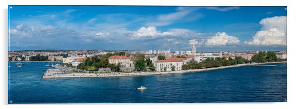Cruise ship leaving dock at Port of Zadar in Croatia Acrylic by Steve Heap