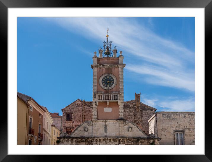 Guard House in the old town of Zadar in Croatia Framed Mounted Print by Steve Heap