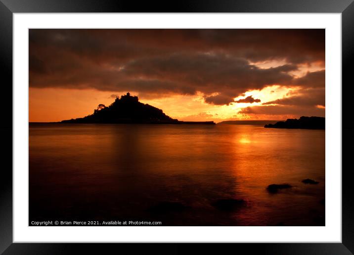 St Michael's Mount, Sunset Framed Mounted Print by Brian Pierce
