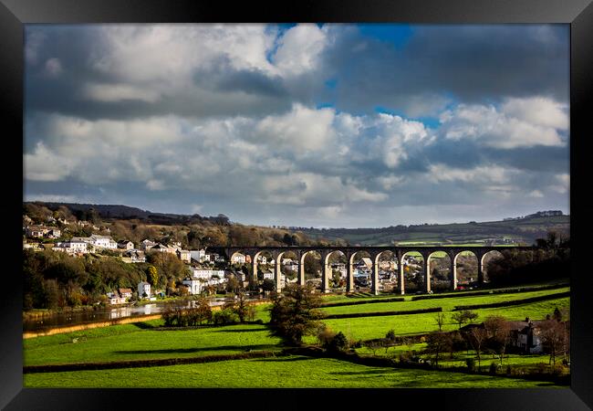 Calstock and Viaduct Framed Print by Maggie McCall