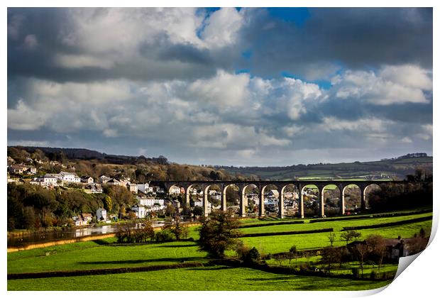 Calstock and Viaduct Print by Maggie McCall
