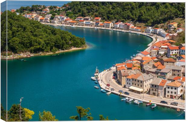 Picturesque small riverside town of Novigrad in Croatia Canvas Print by Steve Heap