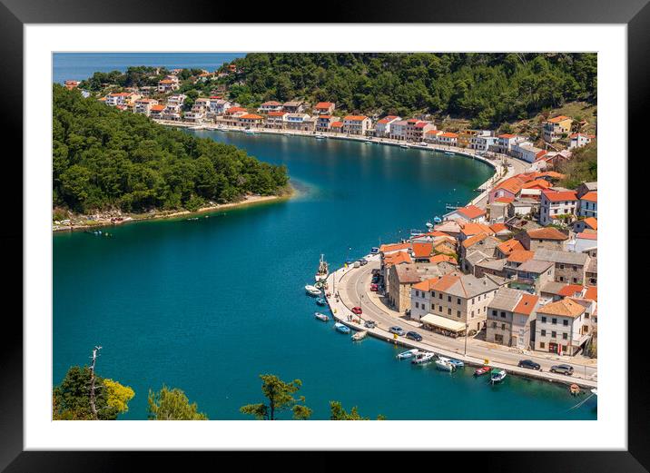 Picturesque small riverside town of Novigrad in Croatia Framed Mounted Print by Steve Heap
