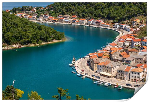 Picturesque small riverside town of Novigrad in Croatia Print by Steve Heap