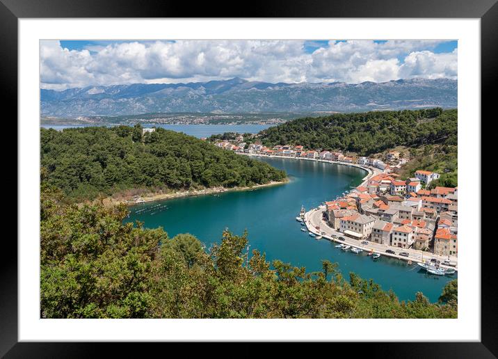 Picturesque small riverside town of Novigrad in Croatia Framed Mounted Print by Steve Heap